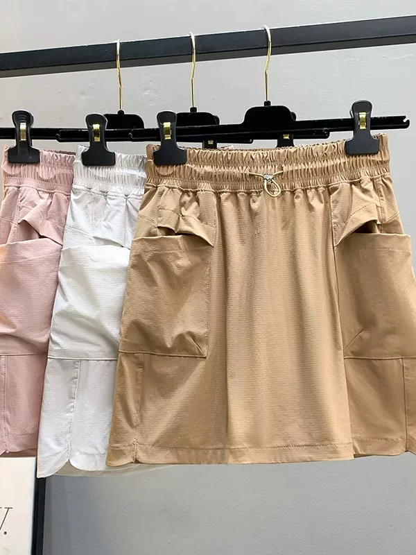 Váy thể thao dành cho nữ, quần hai trong một chống lộ hàng mùa hè có túi, quần tập thể dục chạy bộ ngoài trời, váy tennis yoga.