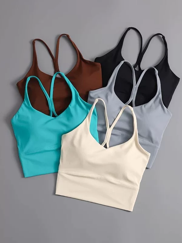 Áo ngực thể thao dành cho nữ, áo tập gym cường độ cao, áo tập yoga chống sốc, áo ngực nâng ngực kiểu vest liền thân phối màu.