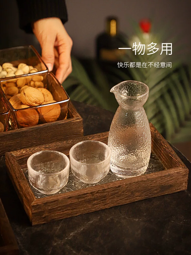 Đĩa thủy tinh vuông có ngăn, đĩa đựng trái cây, đĩa đựng đồ ăn nhẹ gia đình, đĩa đựng kẹo phòng khách, đĩa đựng hạt khô