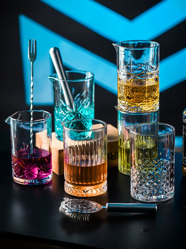 Bộ cốc pha chế rượu whisky, cocktail, dụng cụ pha chế quầy bar, kiểu Nhật, bộ cốc lắc