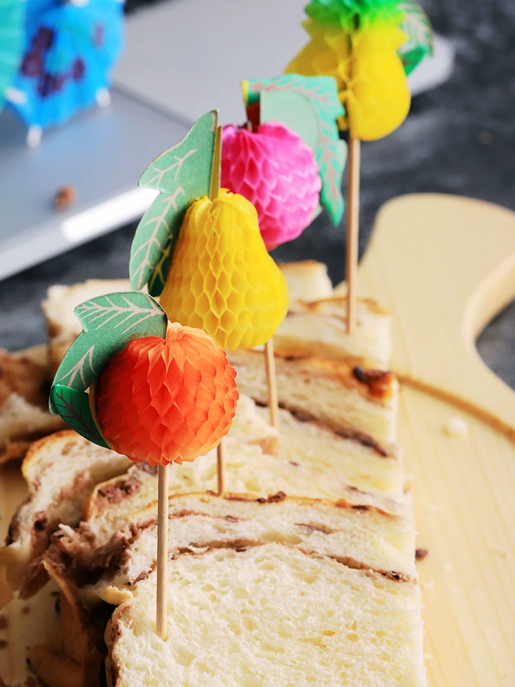 Đồ trang trí trái cây, đồ trang trí hoa, ô trang trí cocktail, que giấy mini sáng tạo dùng một lần