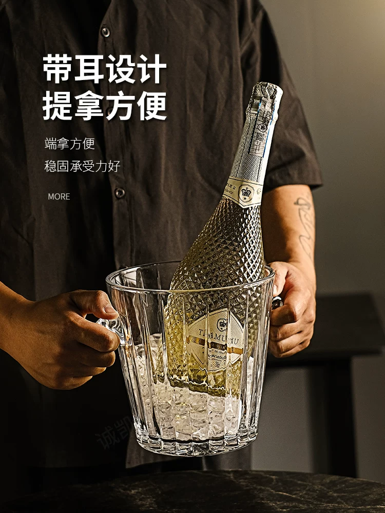 Xô đá pha lê dùng trong gia đình, xô đựng rượu sâm banh và bia thẩm mỹ cao, bộ xô đá viên, xô đựng trà trái cây và cola hợp thời trang, dày dặn.