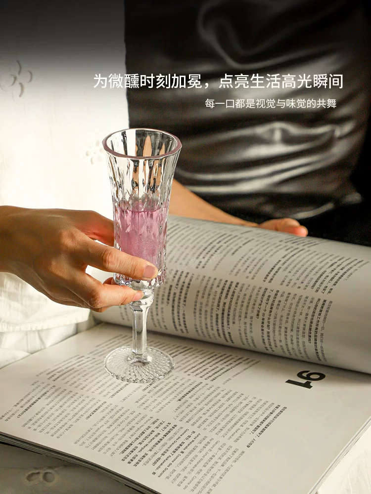 Ly rượu sâm banh cao cấp CKW, ly rượu vang sủi và rượu mùi Pháp, ly rượu sang trọng nhẹ nhàng, bộ ly uống rượu gia dụng