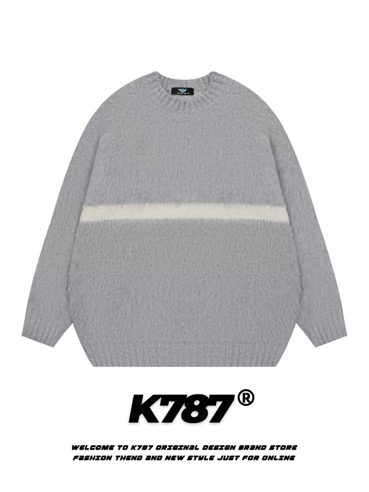 Áo len dệt kim màu đỏ kiểu Mỹ cổ điển K787 dành cho nam và nữ, dày dặn và đa năng, thích hợp cho các cặp đôi trong năm hoàng đạo.