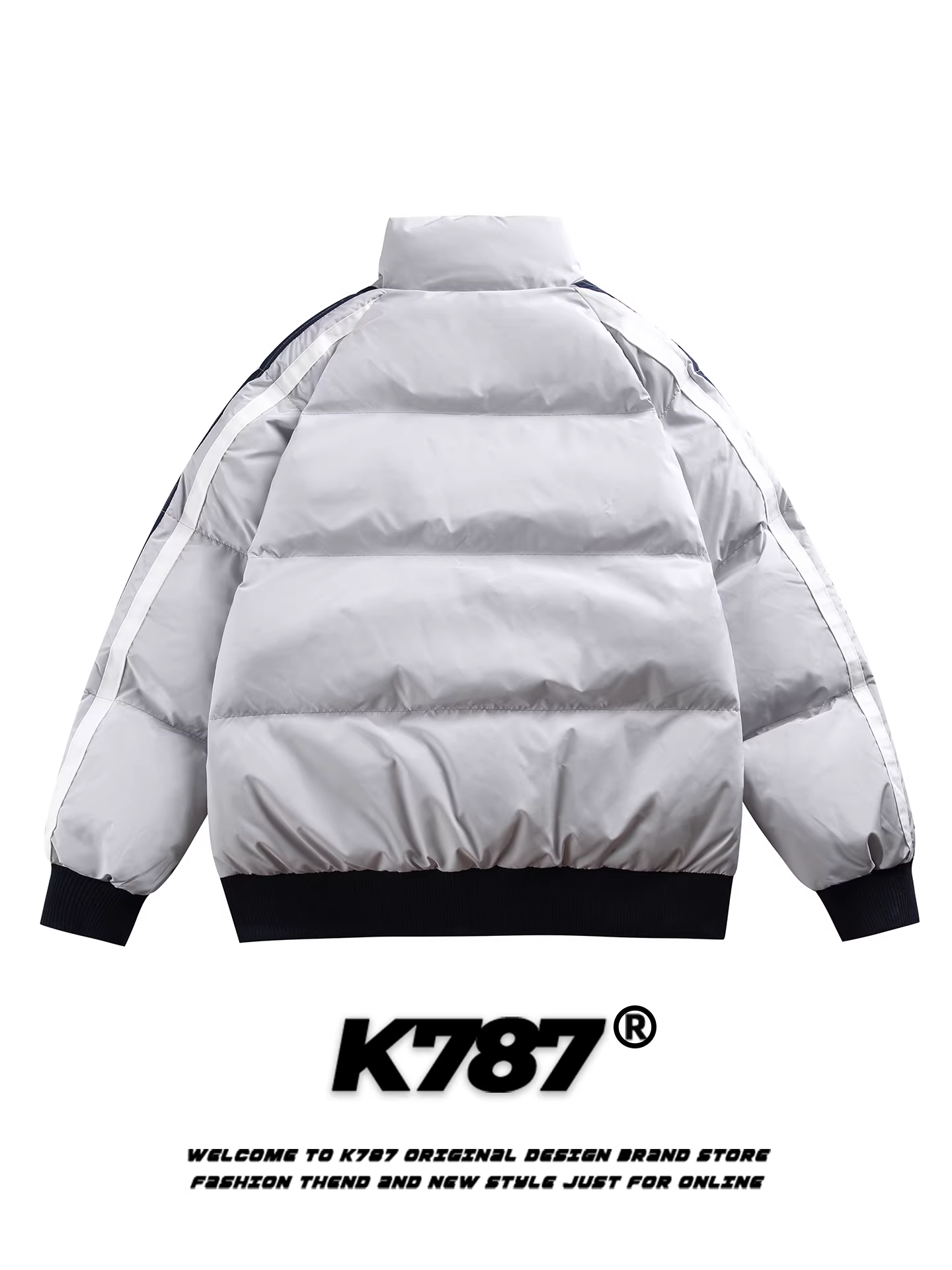 Áo khoác cotton cổ đứng phối màu thêu chữ kiểu Mỹ cổ điển K787, unisex, thời trang, dày dặn, ấm áp, dành cho cặp đôi