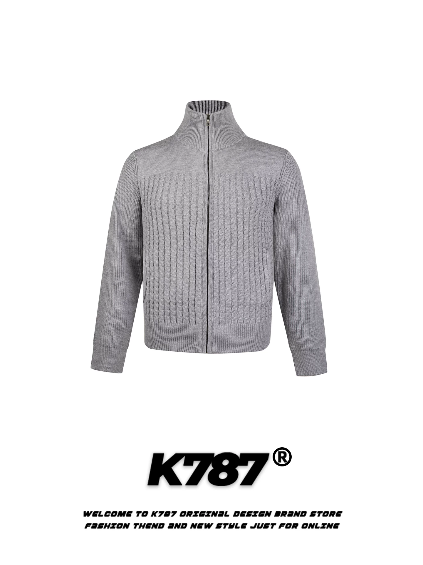 Áo len cardigan họa tiết xoắn cổ điển Mỹ K787 dành cho nam và nữ, kiểu dáng rộng rãi, thoải mái, phong cách lười biếng, chất liệu dệt kim ấm áp cho mùa đông.
