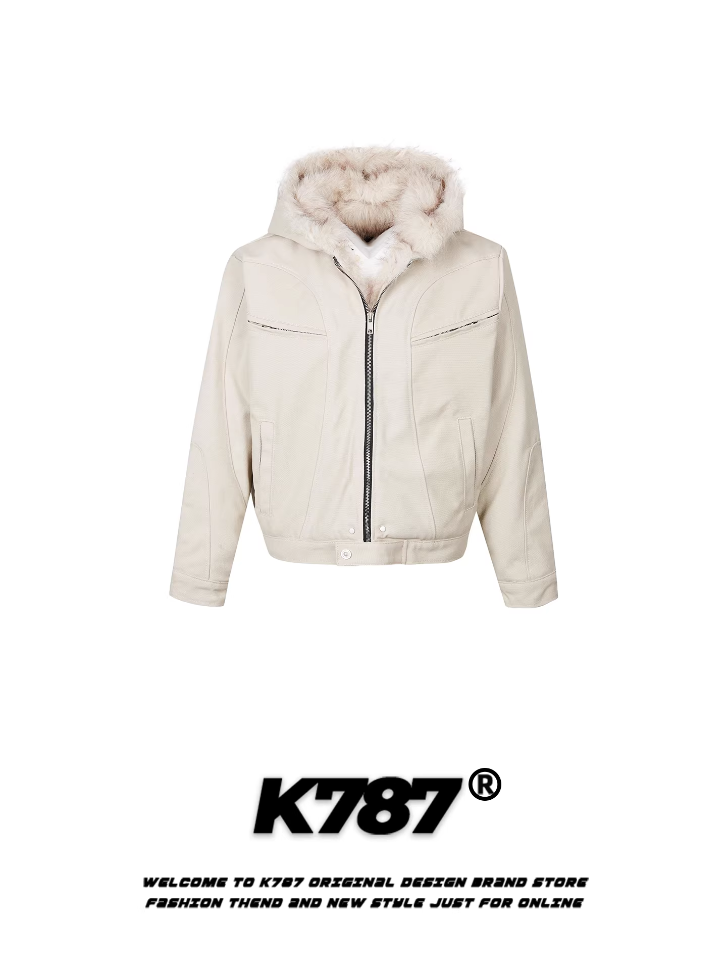 Áo khoác cotton có mũ trùm đầu phong cách retro Mỹ K787 dành cho nam và nữ, áo khoác cotton ngắn dày dặn mùa đông kiểu dáng thời trang dành cho cặp đôi