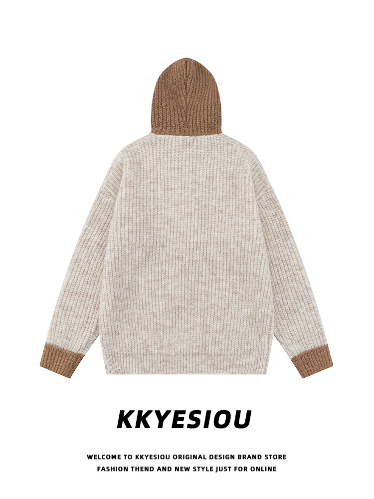 Áo hoodie nỉ phối màu phong cách đại học Mỹ cổ điển, unisex, đa năng, rộng rãi, kiểu dáng boyfriend.