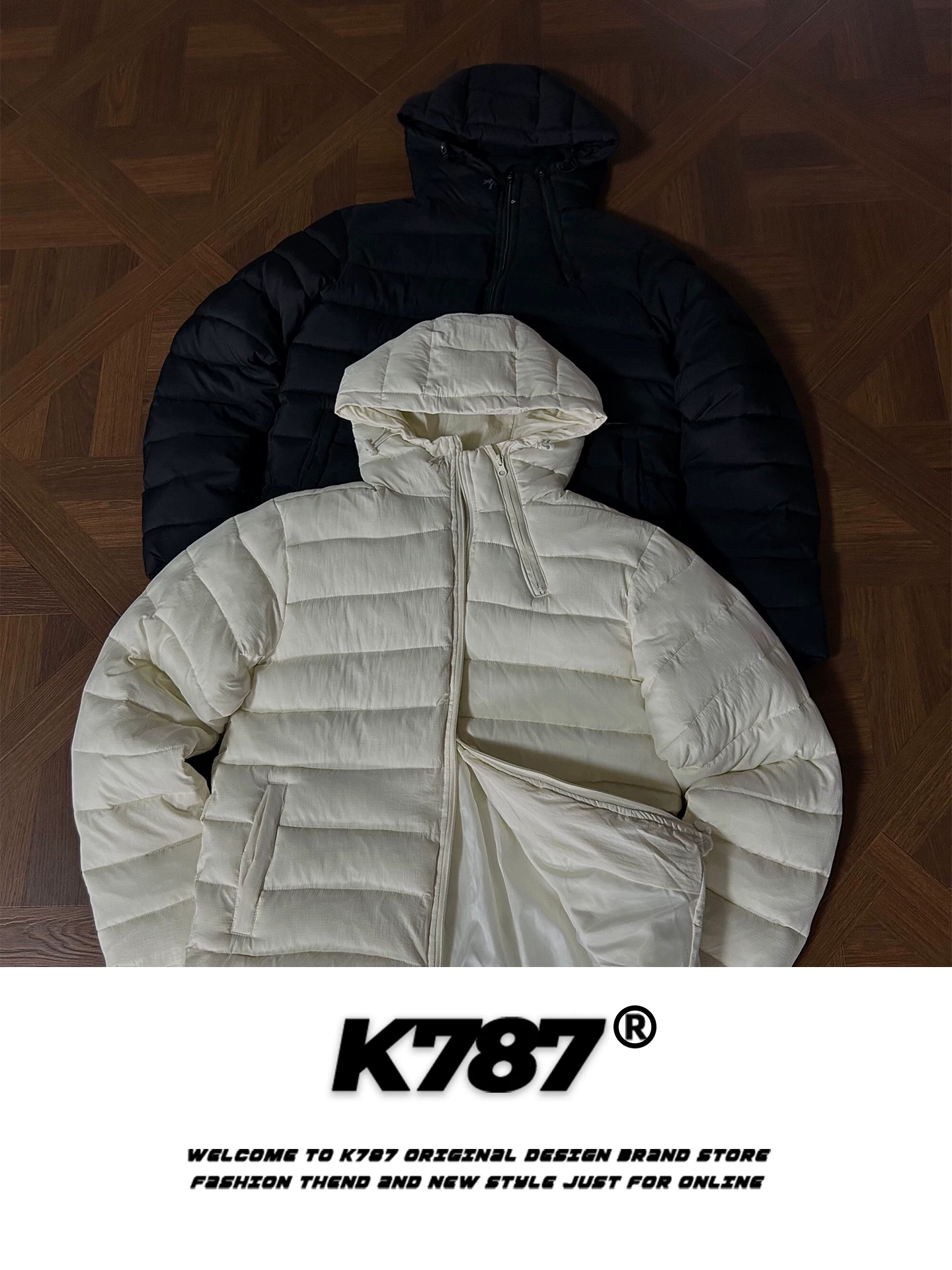 Áo khoác cotton có mũ trùm đầu kiểu Mỹ K787 dành cho nam và nữ, ấm áp, nhẹ, áo khoác phao dày dặn dành cho cặp đôi mùa đông.