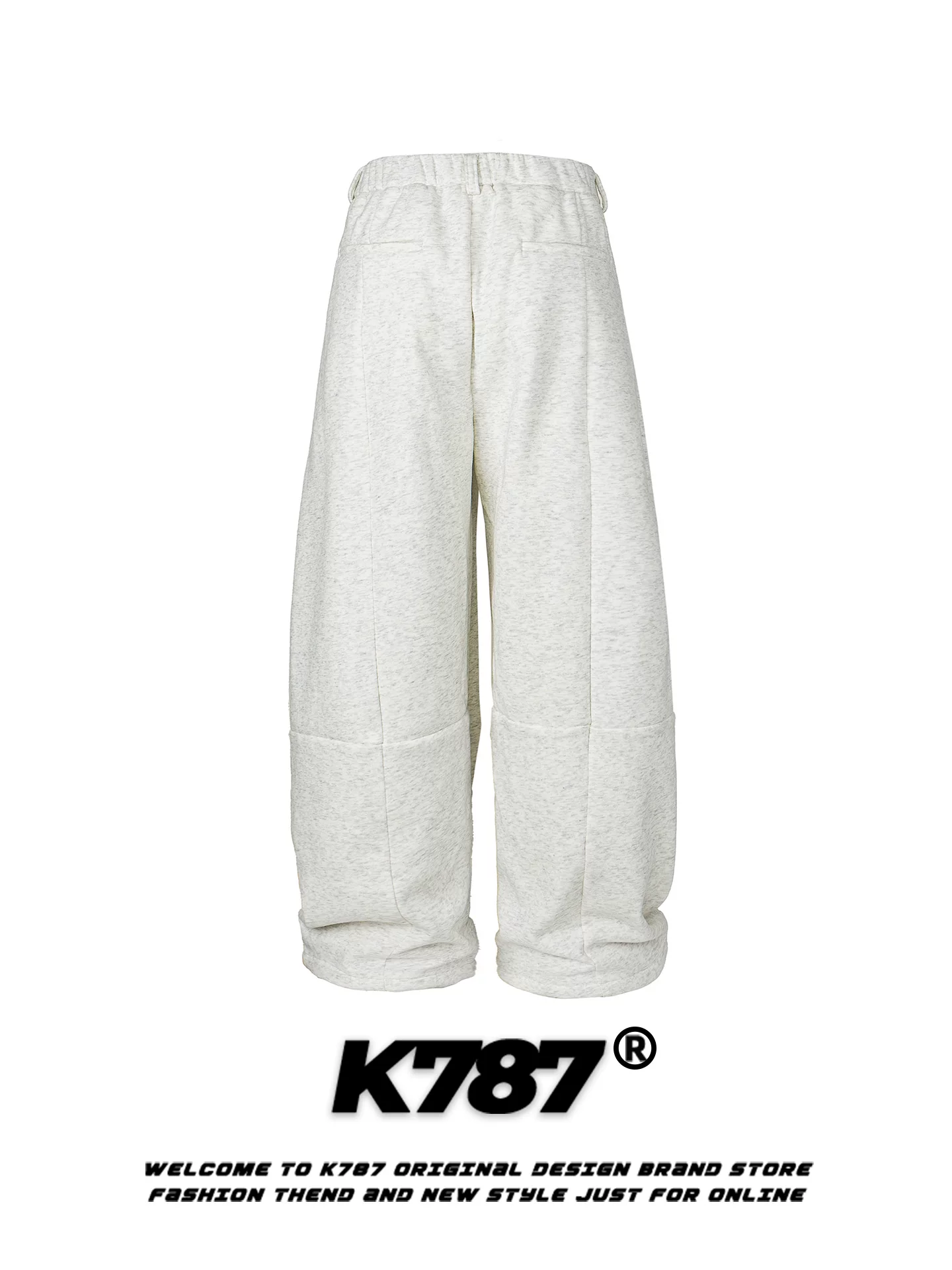 Quần jogger thể thao đơn giản phong cách đường phố Mỹ K787, màu trơn, unisex, dáng rộng, cạp cao, dài chấm đất, ống rộng
