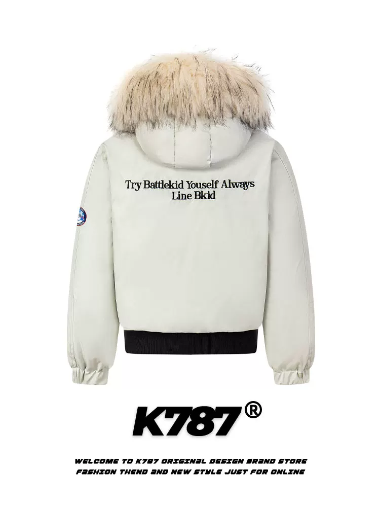 Áo khoác cotton có mũ trùm đầu cổ lông cổ điển kiểu Trung Quốc K787 dành cho nam và nữ, áo khoác cotton dày dặn dành cho cặp đôi mùa đông với thiết kế chạm khắc núi.