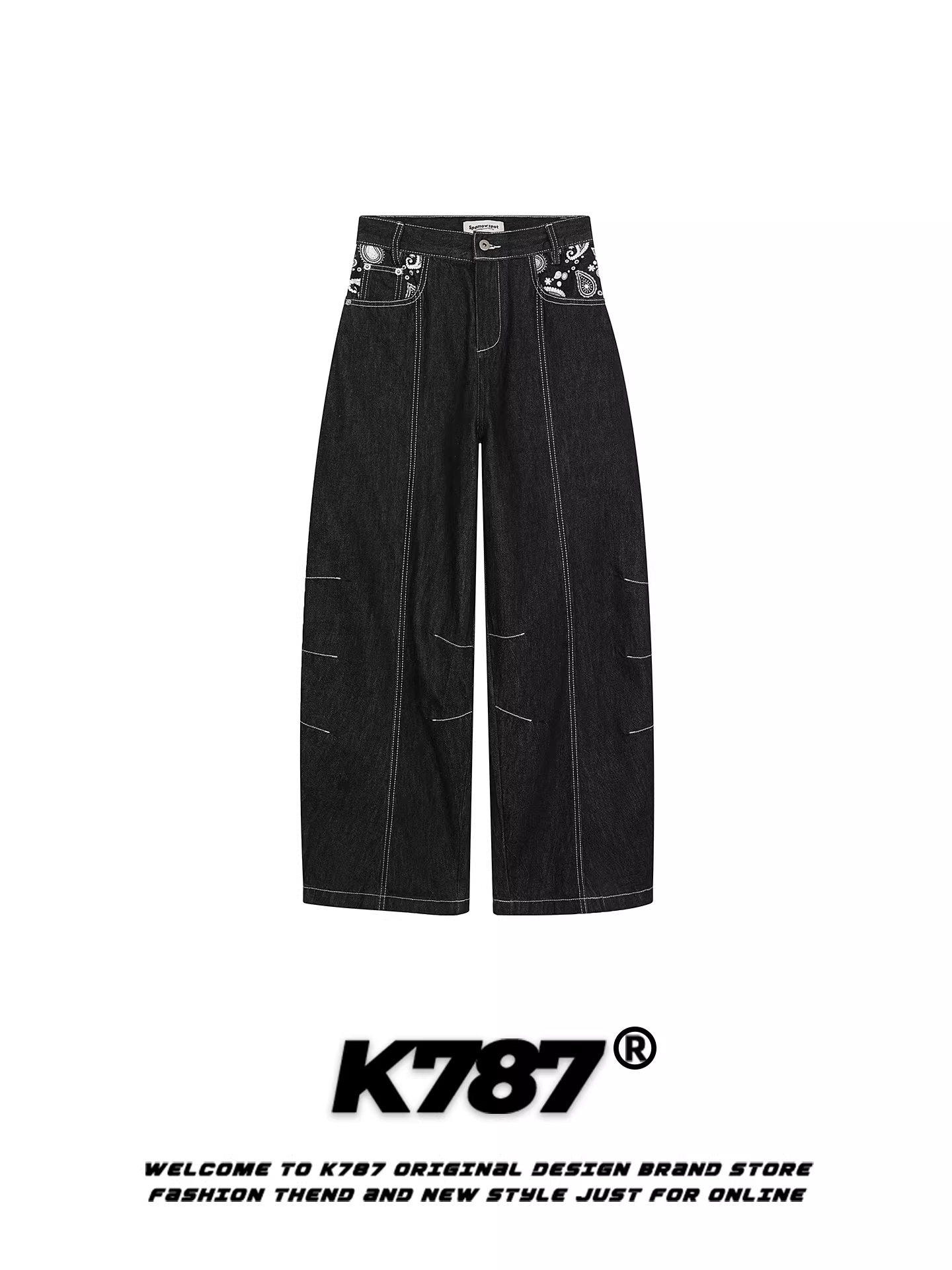 Quần cargo đa túi phong cách retro Mỹ K787 dành cho nam và nữ, quần ống rộng dáng suông lưng cao phong cách đường phố tôn dáng