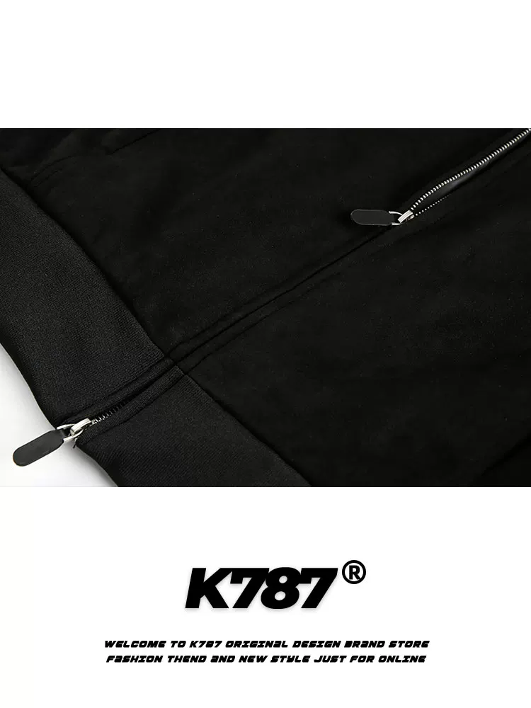Áo khoác nỉ có mũ trùm đầu kiểu Mỹ cổ điển in họa tiết da báo K787 dành cho nam, có khóa kéo đôi, phong cách hip-hop đường phố, áo khoác ngắn dành cho cặp đôi