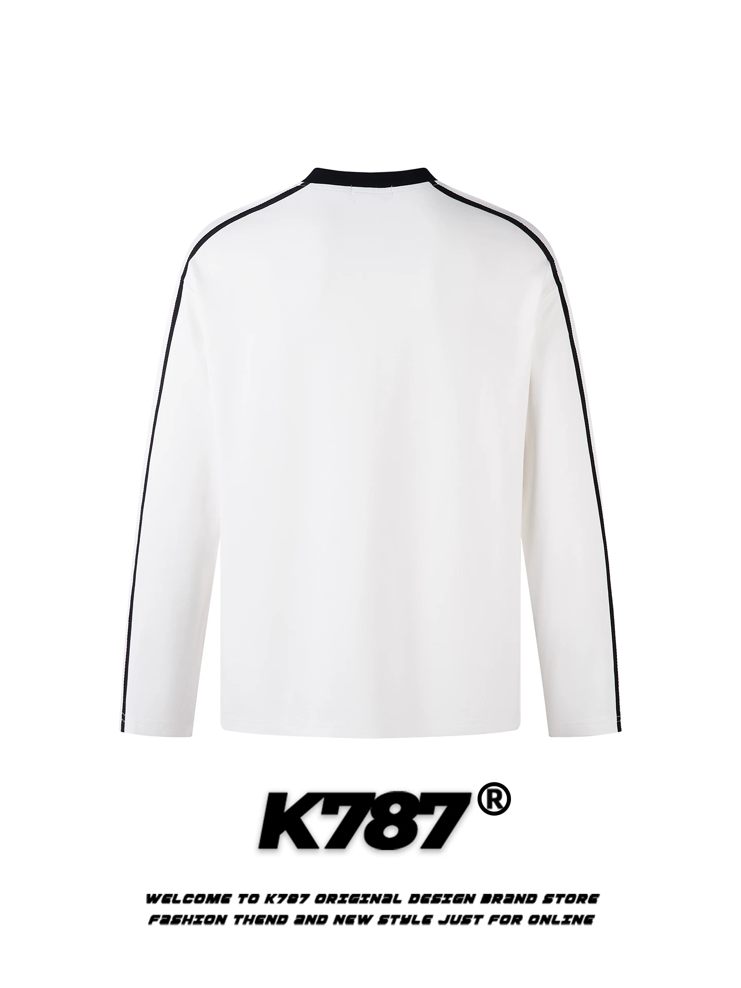 Áo thun thể thao cổ chữ V phong cách đường phố Mỹ K787 dành cho nam và nữ, áo jersey đơn giản phong cách blokecore, áo khoác dài tay