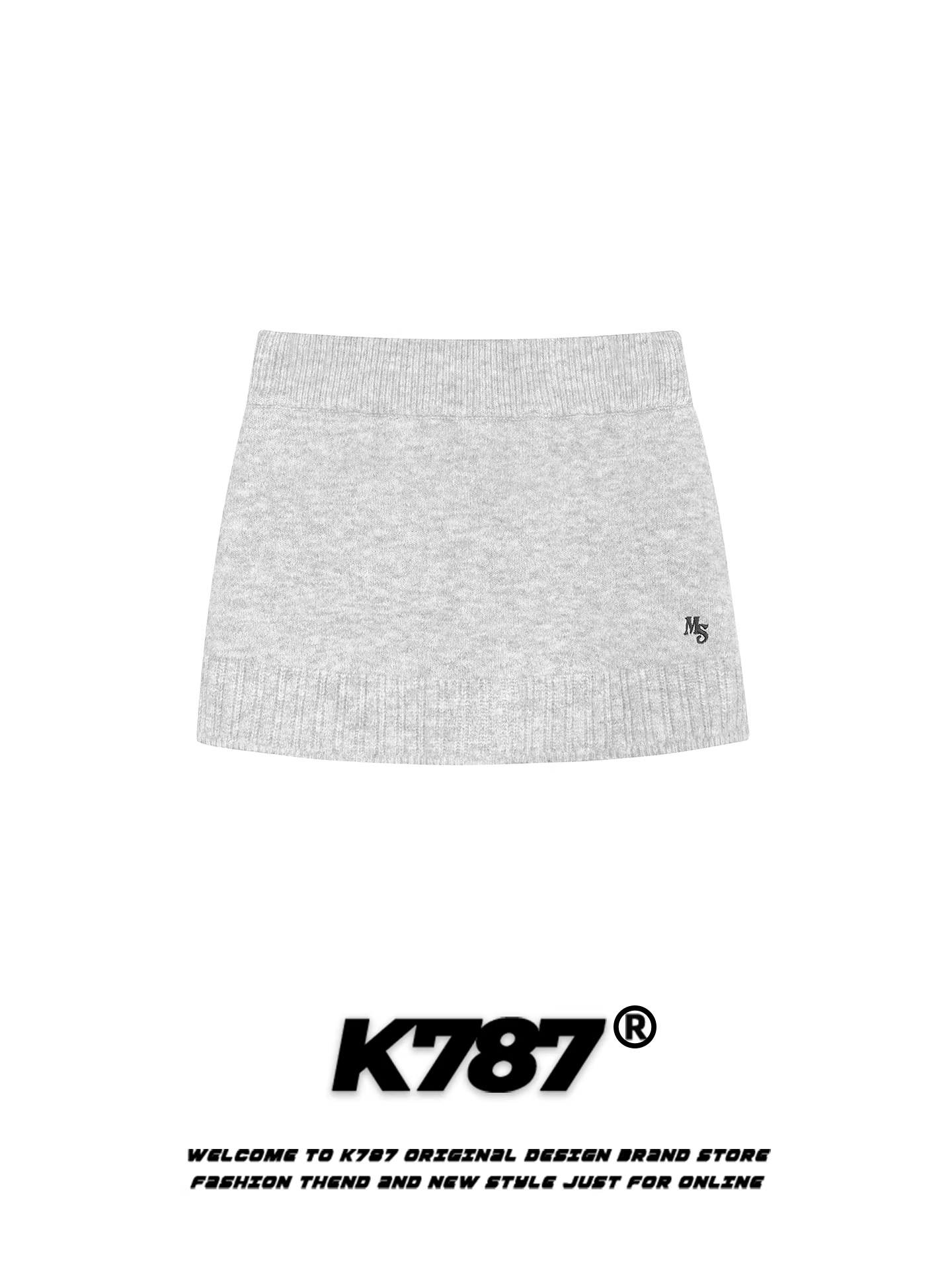 Váy thêu chữ kiểu Mỹ K787 dành cho nữ, ôm dáng, phong cách thuần khiết và gợi cảm, váy chữ A dệt kim tôn dáng, váy ngắn