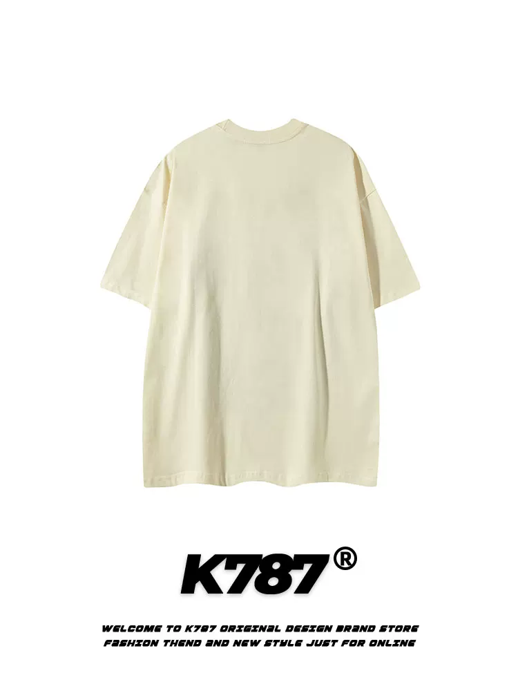 K787 Áo thun ngắn tay in hình hoạt hình Pinocchio cổ điển của Mỹ dành cho nam và nữ áo thun oversize hip-hop ins cặp đôi