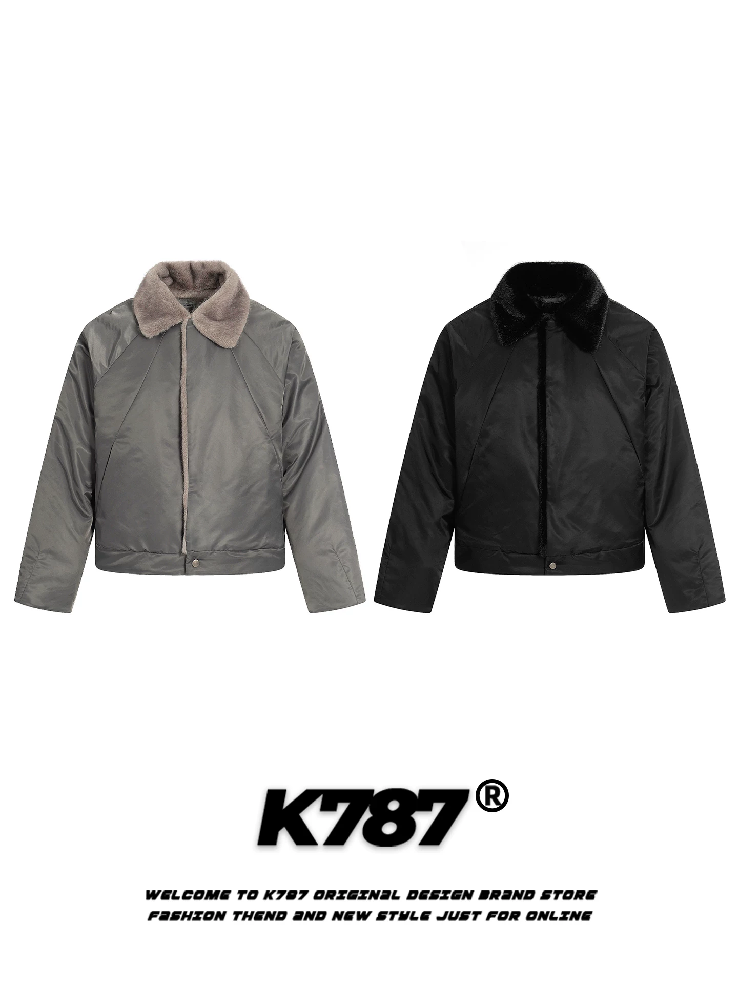 Áo khoác cotton cổ điển kiểu Mỹ K787 dành cho nam và nữ, áo khoác cotton thương hiệu hợp thời trang mùa đông rộng rãi và ấm áp