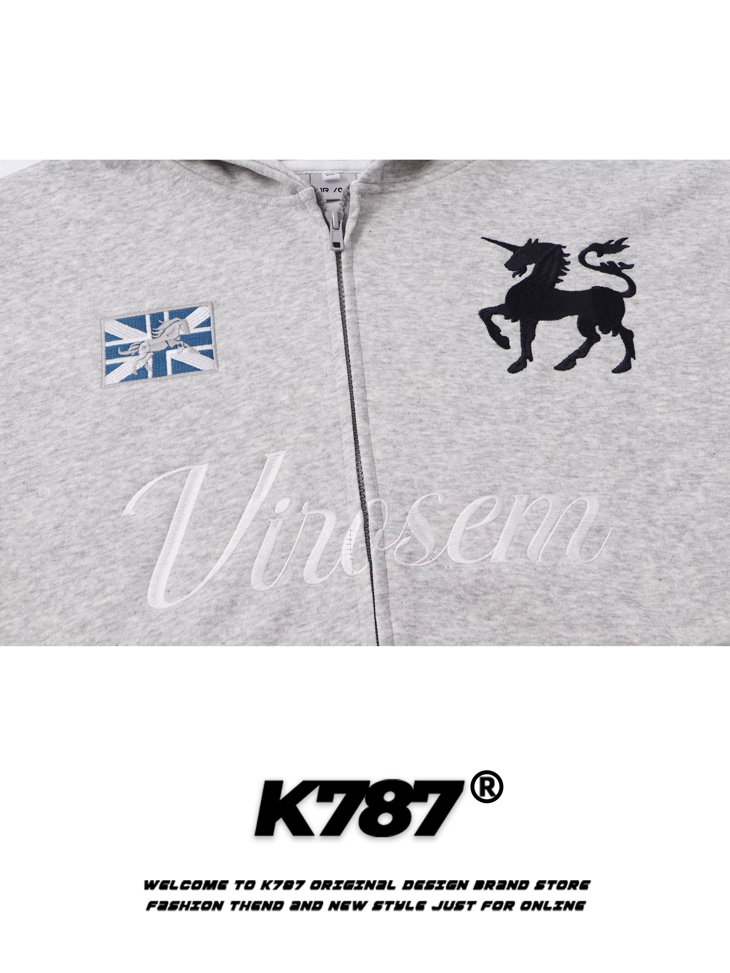 Áo hoodie thêu chữ phong cách đường phố Mỹ K787 dành cho nam và nữ, áo khoác hoodie ngắn phối màu, dáng rộng, phong cách thường ngày