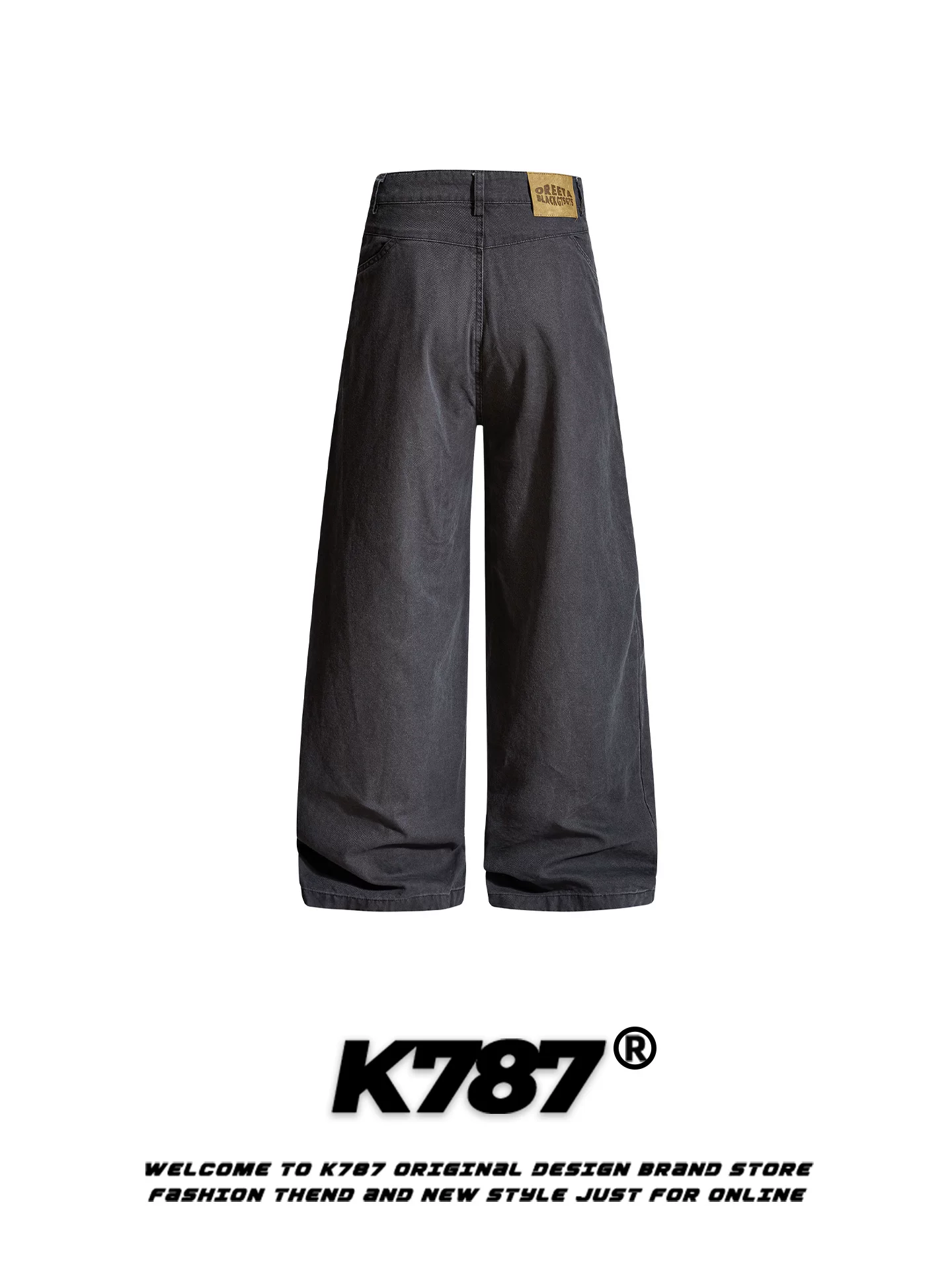 Quần K787 kiểu Mỹ cổ điển, thiết kế cleanfit, dáng scimitar, unisex, rộng rãi, thoải mái, cạp cao, thời thượng, ống rộng, dài chạm sàn