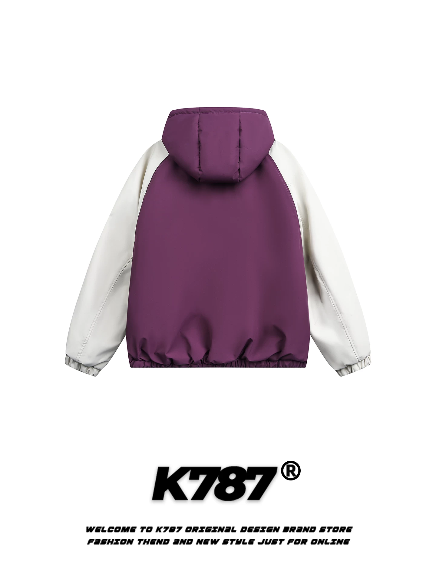 Áo khoác cotton dày có mũ trùm đầu, phối màu retro kiểu Mỹ K787, unisex, thời trang, thương hiệu nổi tiếng, giữ ấm mùa đông 2025, áo khoác cotton đôi