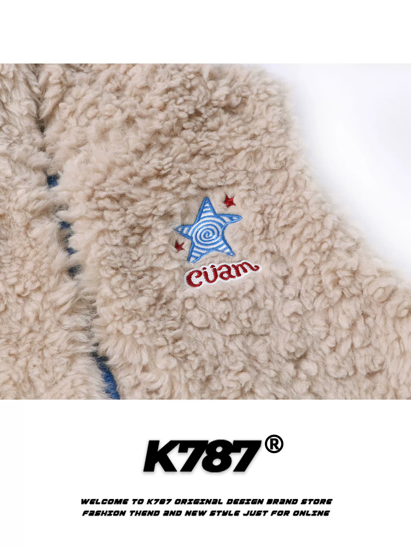 Áo khoác lông thú giả kiểu Mỹ cổ điển K787 dành cho nữ, áo khoác cotton có mũ ấm áp bằng len cừu giả.