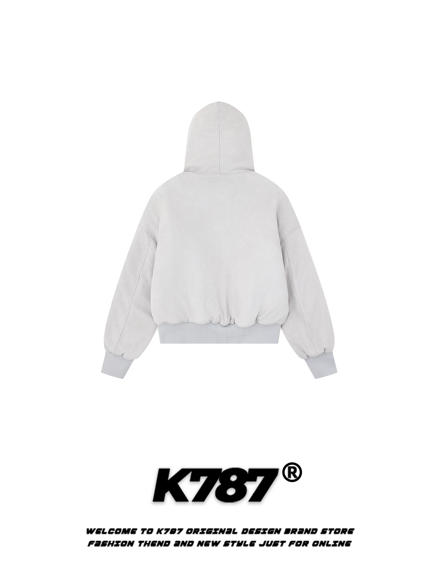 Áo khoác cotton có mũ trùm đầu cổ lông in họa tiết da báo cổ điển Mỹ K787 dành cho nam và nữ, thương hiệu thời thượng, phong cách lười biếng, áo khoác cotton ngắn ấm áp cho mùa đông.