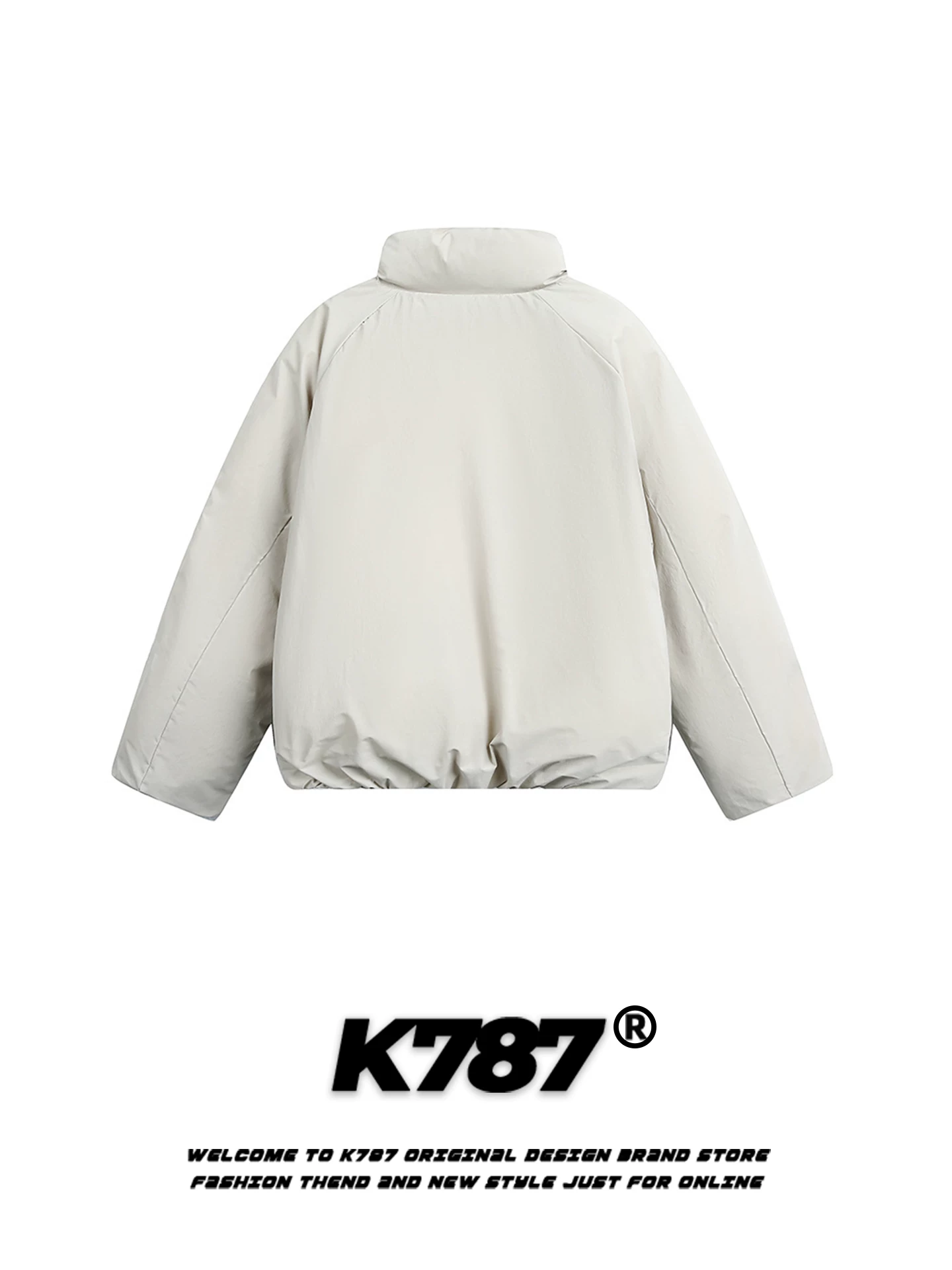 Áo khoác cotton dày cổ đứng màu trơn đơn giản kiểu Mỹ K787 dành cho nam và nữ, kiểu dáng gọn gàng, ấm áp, áo khoác cotton mùa đông dành cho cặp đôi