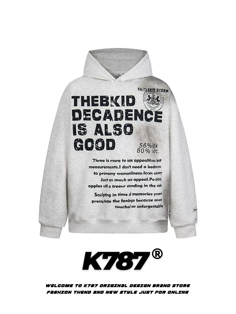 Áo hoodie in chữ kiểu Mỹ cổ điển, phong cách retro, unisex, thời trang, rộng rãi, thoải mái, dành cho cặp đôi.