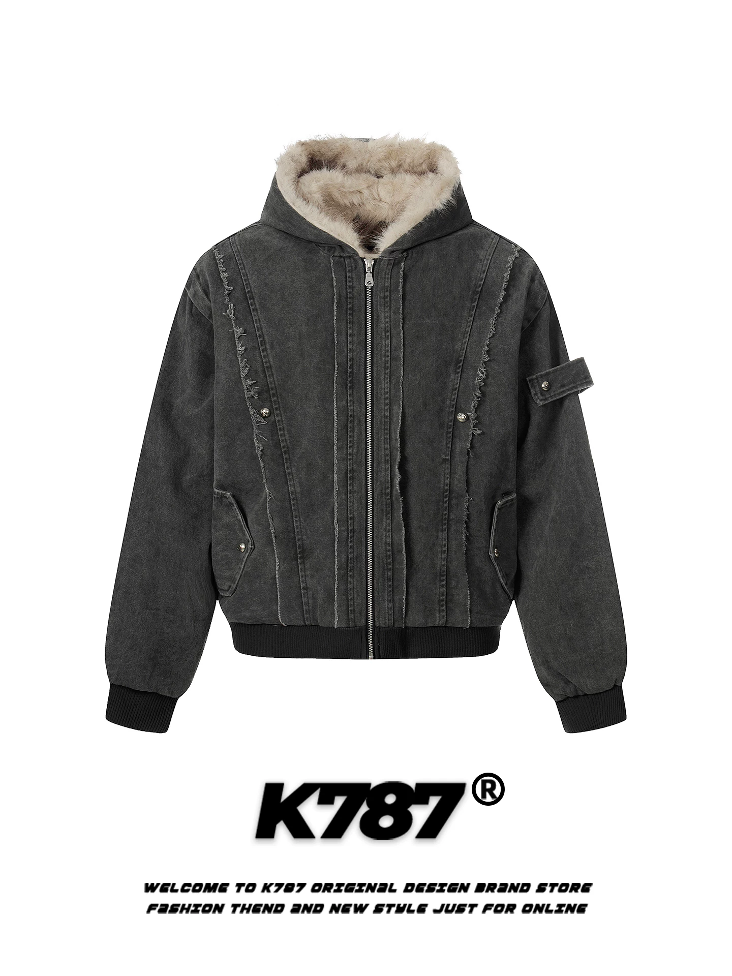 Áo khoác kiểu Mỹ cổ điển K787, thời trang, phong cách retro, chất liệu cotton, dành cho nam và nữ, áo đôi, áo khoác cotton phong cách vintage.
