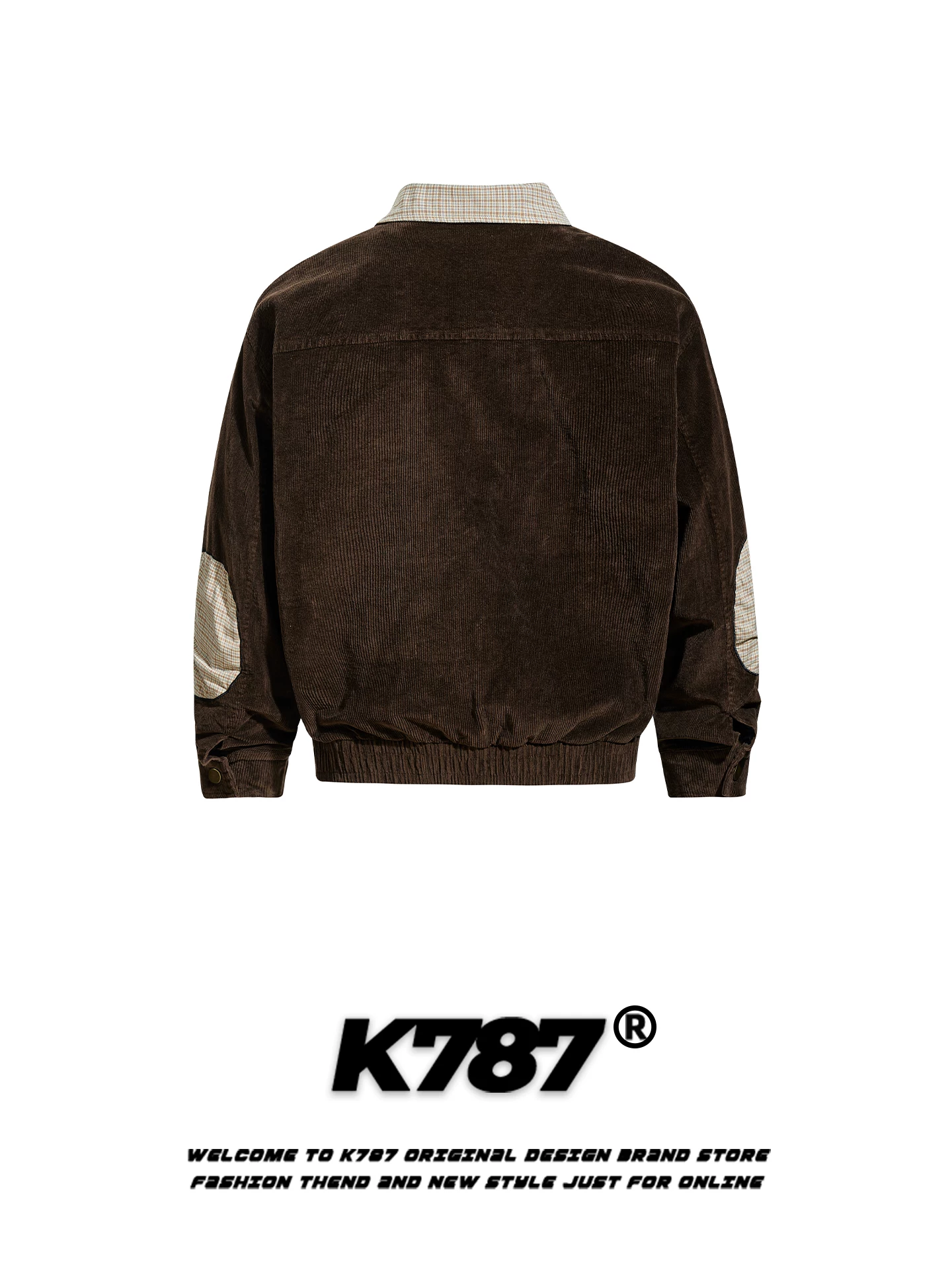 Áo khoác phối màu phong cách retro Mỹ K787 chất liệu vải gân, dáng rộng, unisex, phong cách trung tính, hợp thời trang, áo khoác cặp đôi.