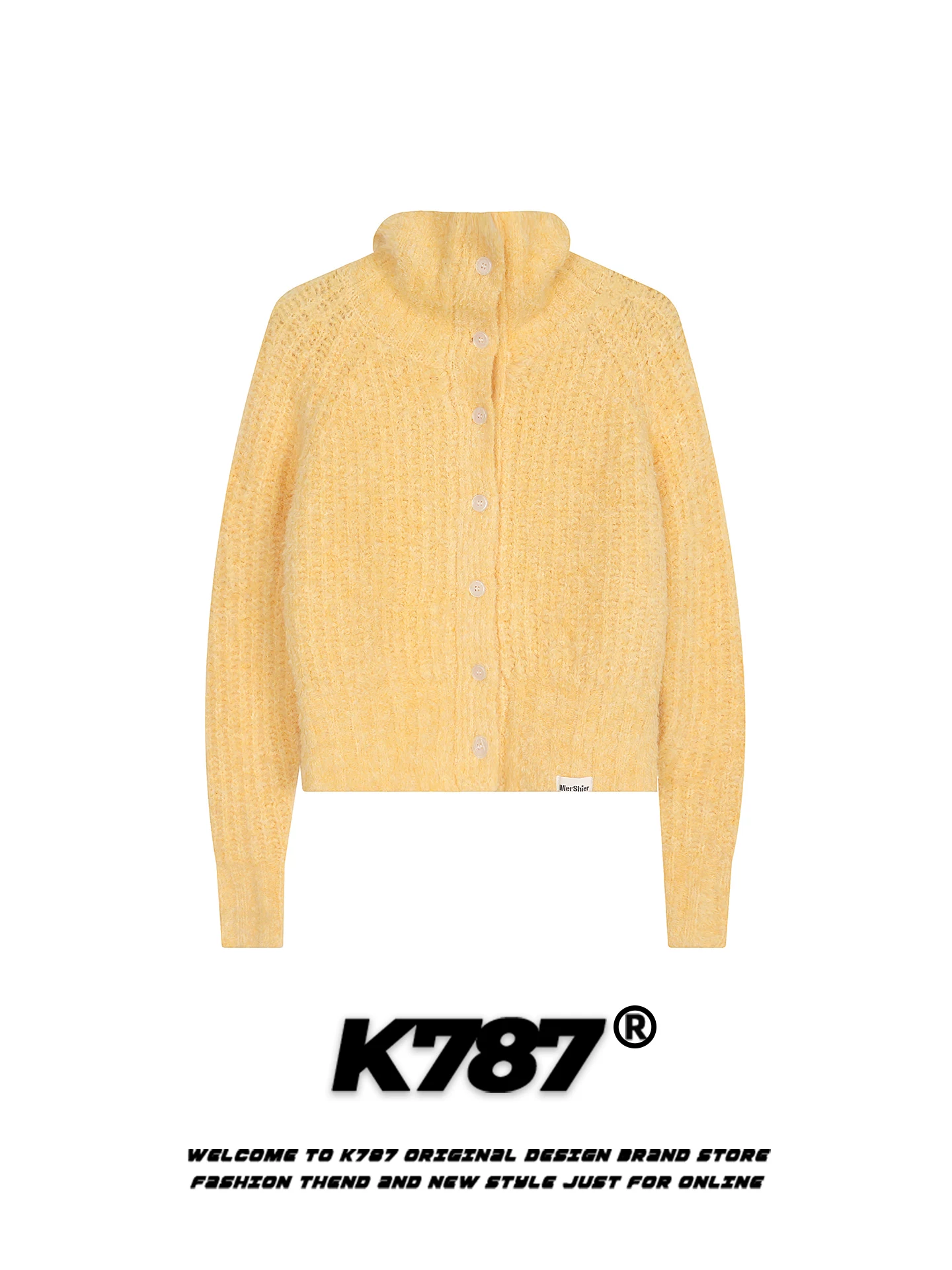 Áo len cardigan đơn sắc phong cách ngọt ngào kiểu Mỹ K787 dành cho nữ, mùa thu đông, phong cách lười biếng, giản dị, thích hợp đi làm.