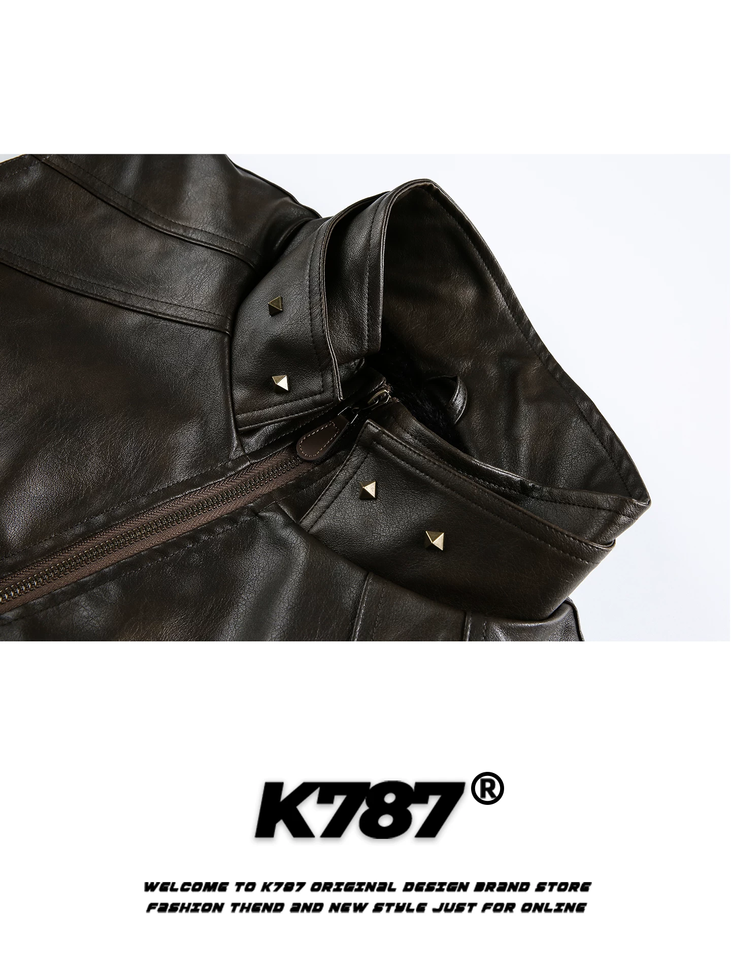 Áo khoác cotton cổ đứng kiểu Mỹ cổ điển K787 chất liệu da PU dành cho nam và nữ, mùa đông 2025, kiểu dáng thời thượng, ấm áp.