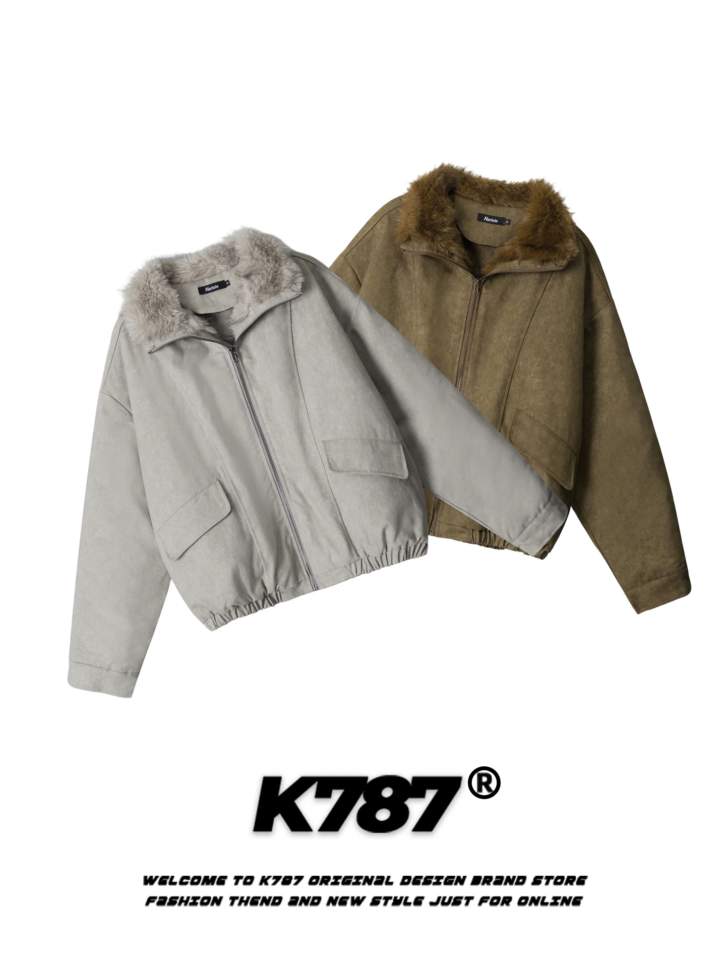Áo khoác cotton cổ điển kiểu Mỹ K787, thiết kế phá cách, dành cho nam và nữ, thương hiệu thời thượng, áo khoác cotton dày dặn, ấm áp cho mùa đông.