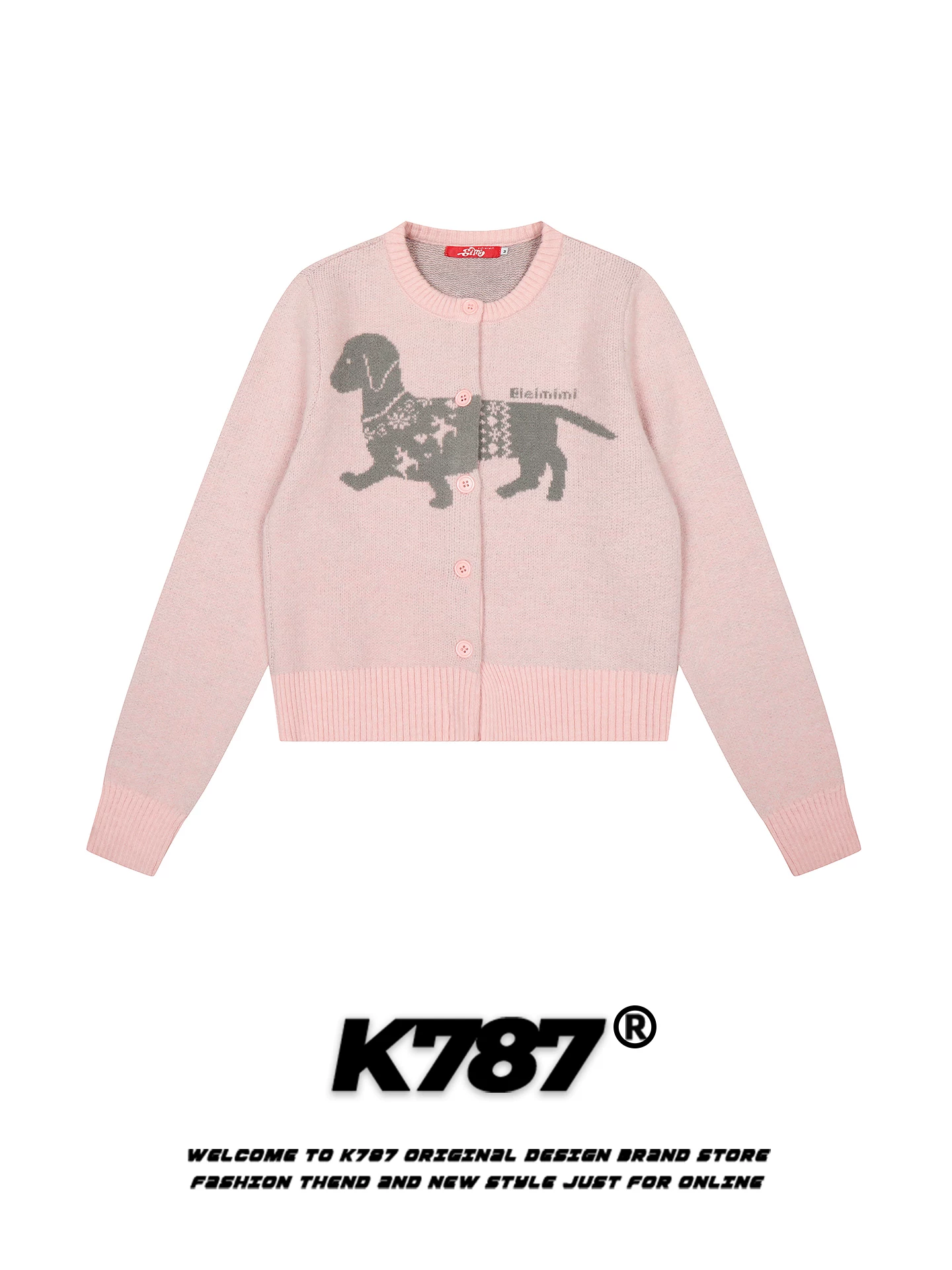 Áo cardigan dệt kim kiểu Mỹ cổ điển K787 dành cho nữ, phong cách nhẹ nhàng, trẻ trung, áo khoác len ngắn ấm áp