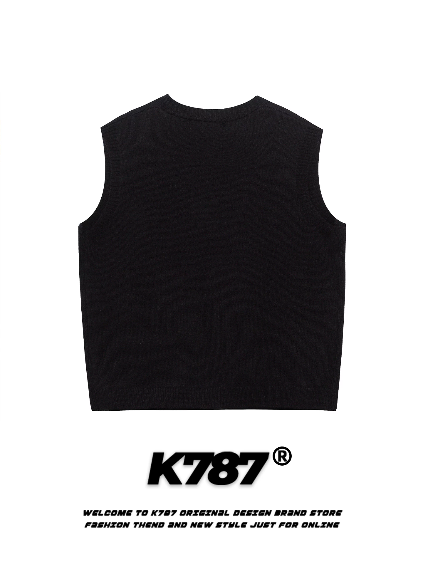 Áo cardigan thêu hình bí ngô cổ chữ V phong cách retro Mỹ K787 dành cho nam và nữ, áo khoác dệt kim nhiều lớp rộng rãi và ấm áp
