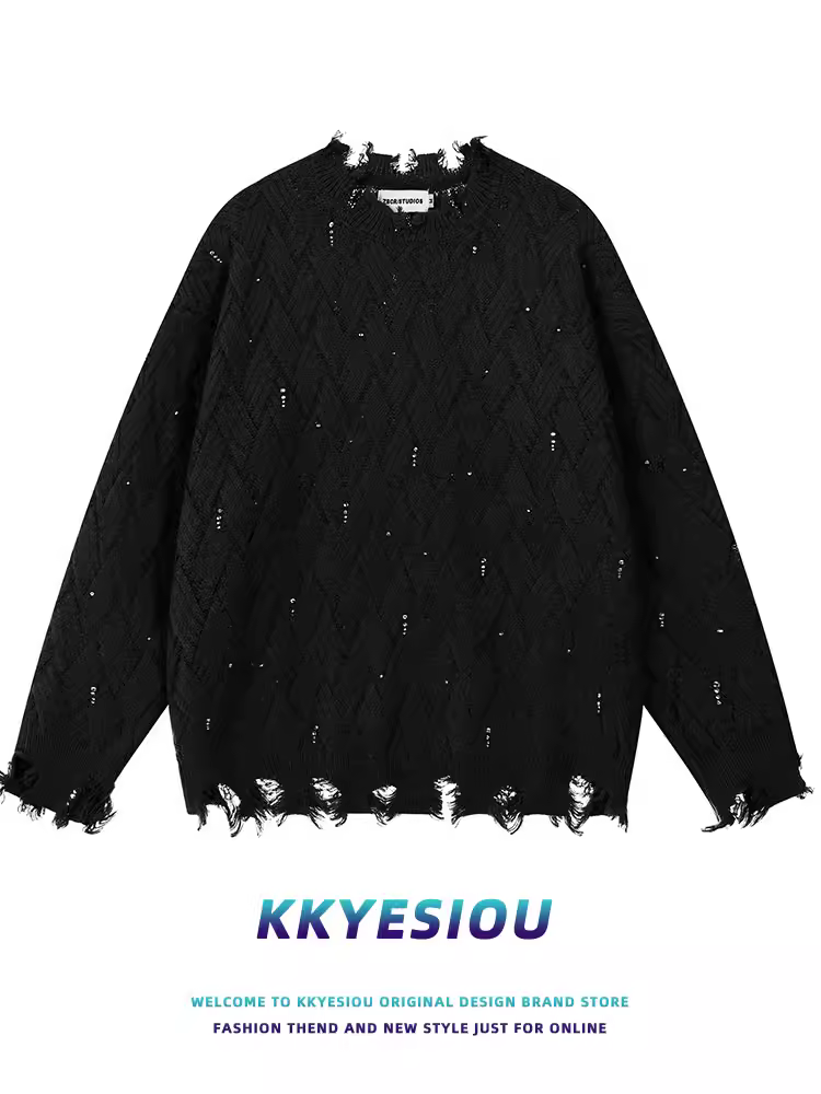 Áo len dệt kim kiểu dáng cổ điển Mỹ, phong cách retro, dành cho nam và nữ, kiểu dáng rộng rãi, thoải mái, áo len đôi.