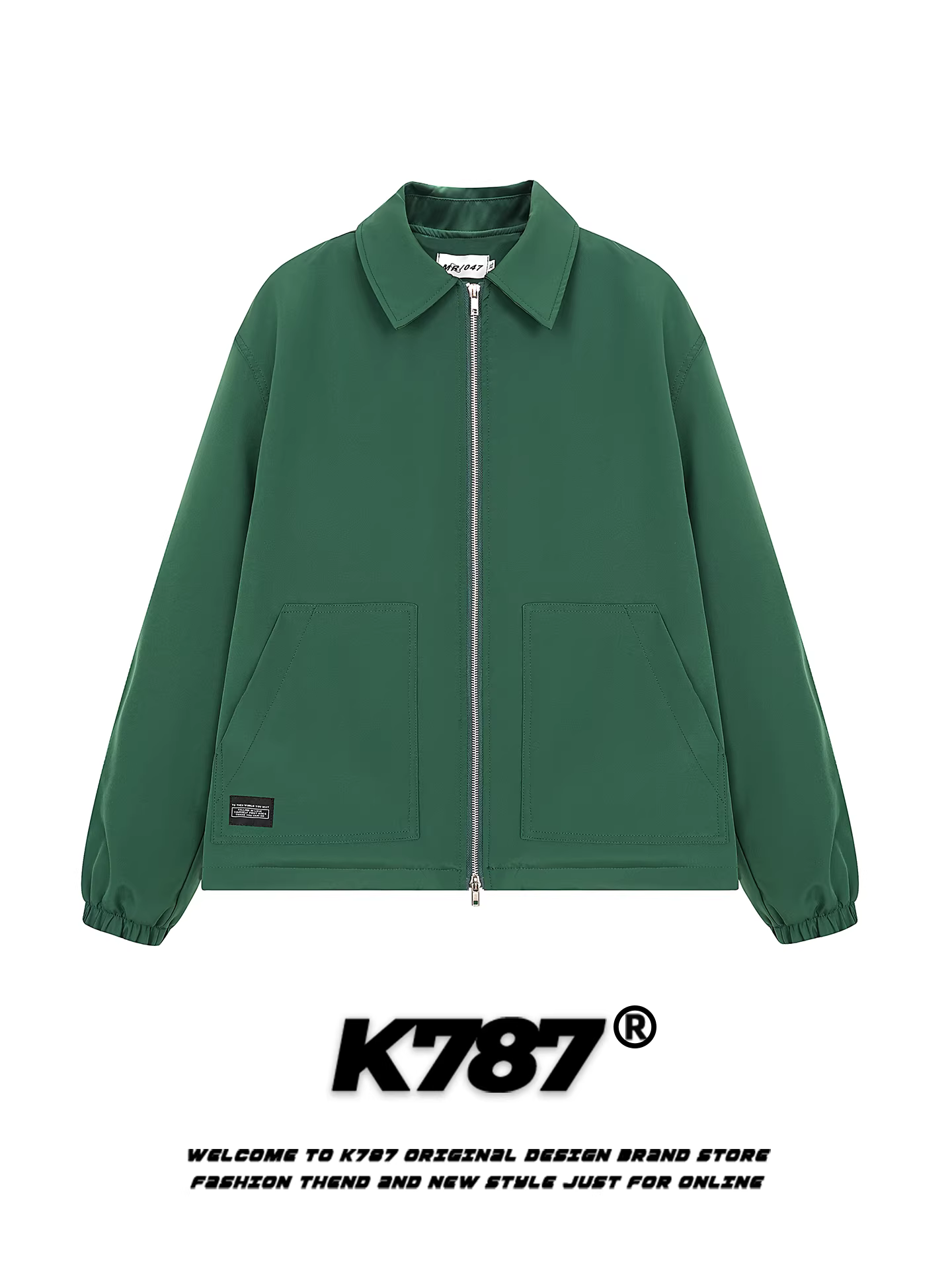 Áo khoác cardigan có cổ kiểu retro K787 của Mỹ dành cho nam và nữ, áo khoác có khóa kéo đơn giản, dáng rộng, giản dị dành cho cặp đôi