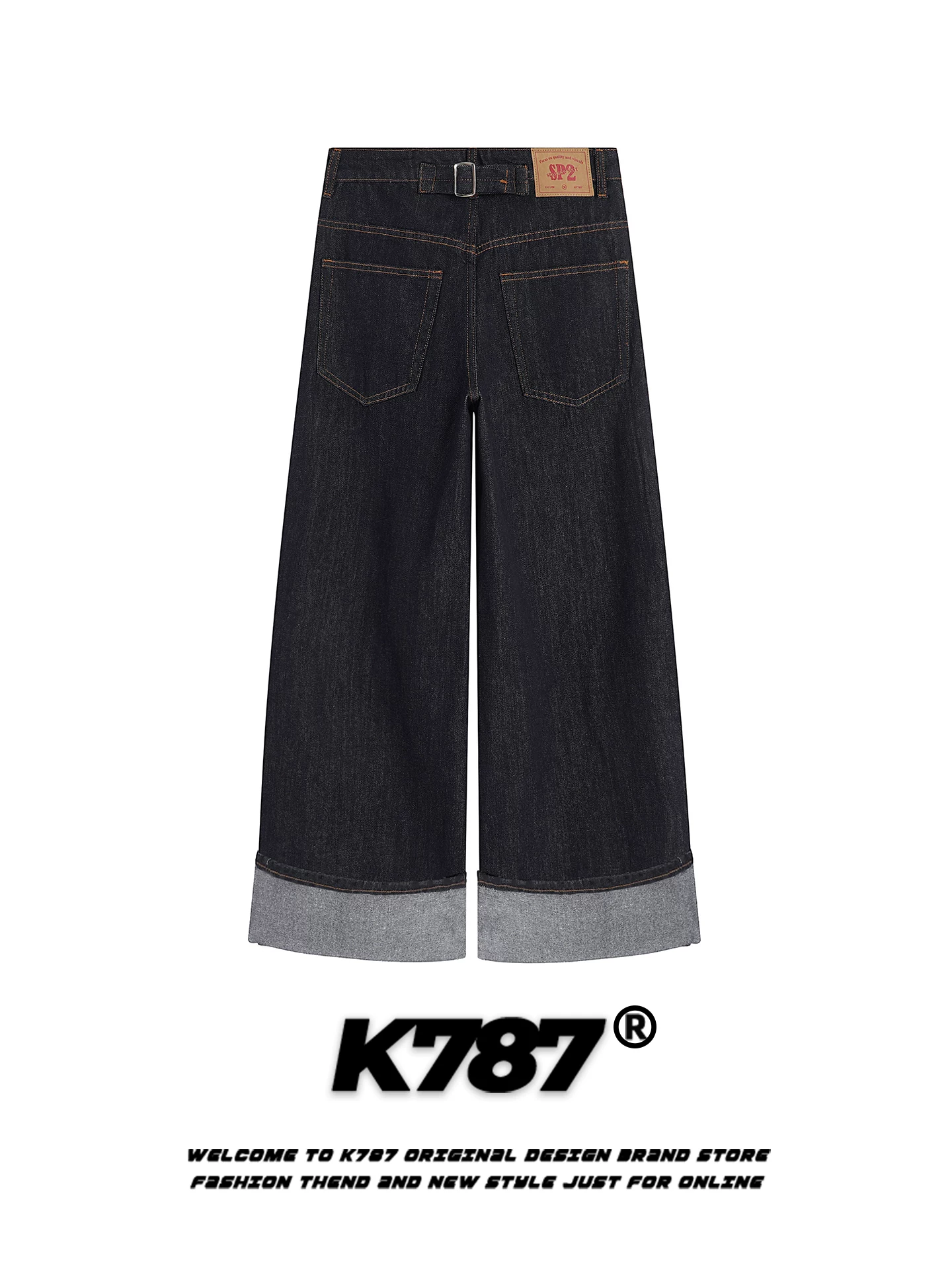 K787 Quần denim ống rộng kiểu dáng cổ điển kiểu Mỹ dành cho nam và nữ, lưng cao, đa năng, dáng rộng, màu tự nhiên, quần ống thẳng thông thường