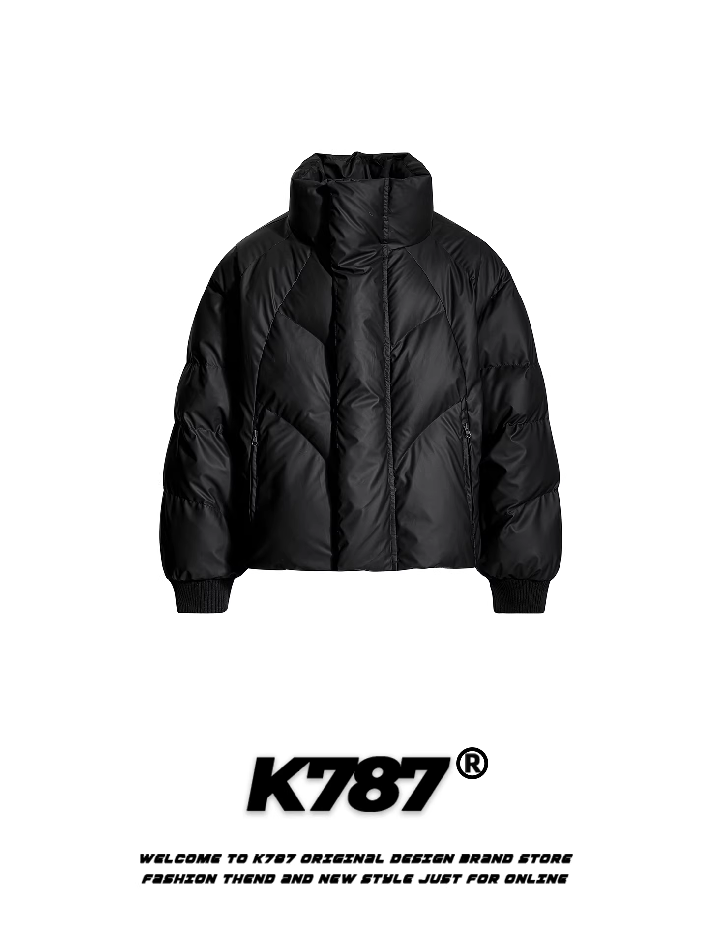 Áo khoác cotton dáng rộng cổ đứng màu trơn phong cách Mỹ K787 dành cho nam và nữ, áo khoác cotton dày dặn và ấm áp mùa đông dành cho cặp đôi.