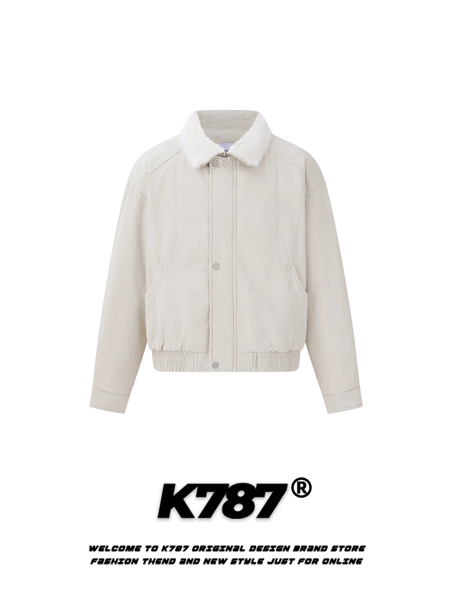 Áo khoác cotton cổ điển kiểu Mỹ K787 dành cho nam và nữ, áo khoác cotton dày dặn, dáng rộng, kiểu dáng đơn giản, ấm áp