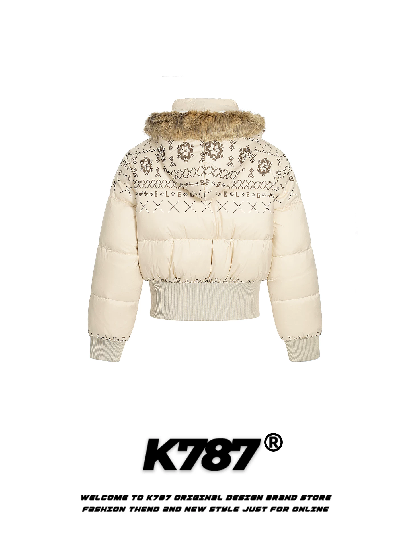 Áo khoác cotton có mũ trùm đầu cổ lông kiểu Mỹ cổ điển K787 dành cho nữ, kiểu dáng rộng rãi ngọt ngào và cá tính, áo khoác cotton ngắn dày dặn và ấm áp cho mùa đông.