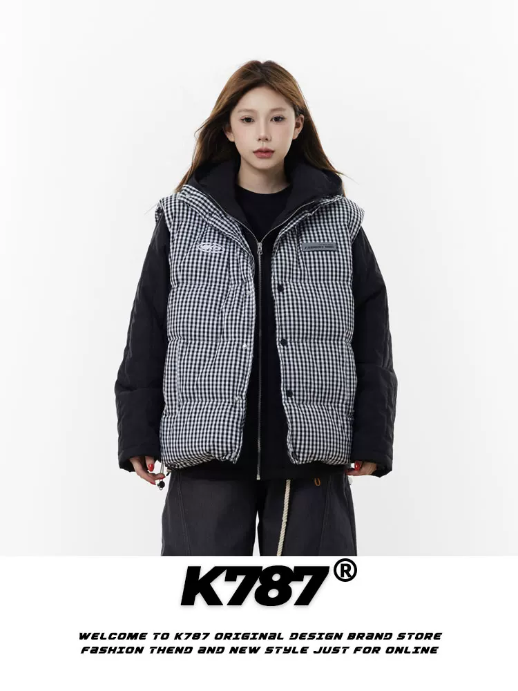 Áo khoác vest cotton kẻ sọc cổ điển kiểu Trung Quốc K787 dành cho nam và nữ, mặc nhiều lớp khi đi làm, áo vest lót bông ấm áp.