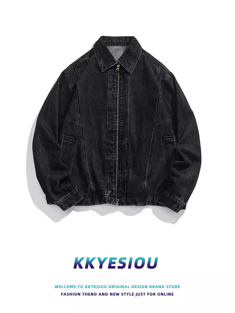 Áo khoác denim unisex oversize phong cách retro Mỹ, kiểu dáng thời thượng, chất liệu denim đã qua xử lý, dành cho cặp đôi.