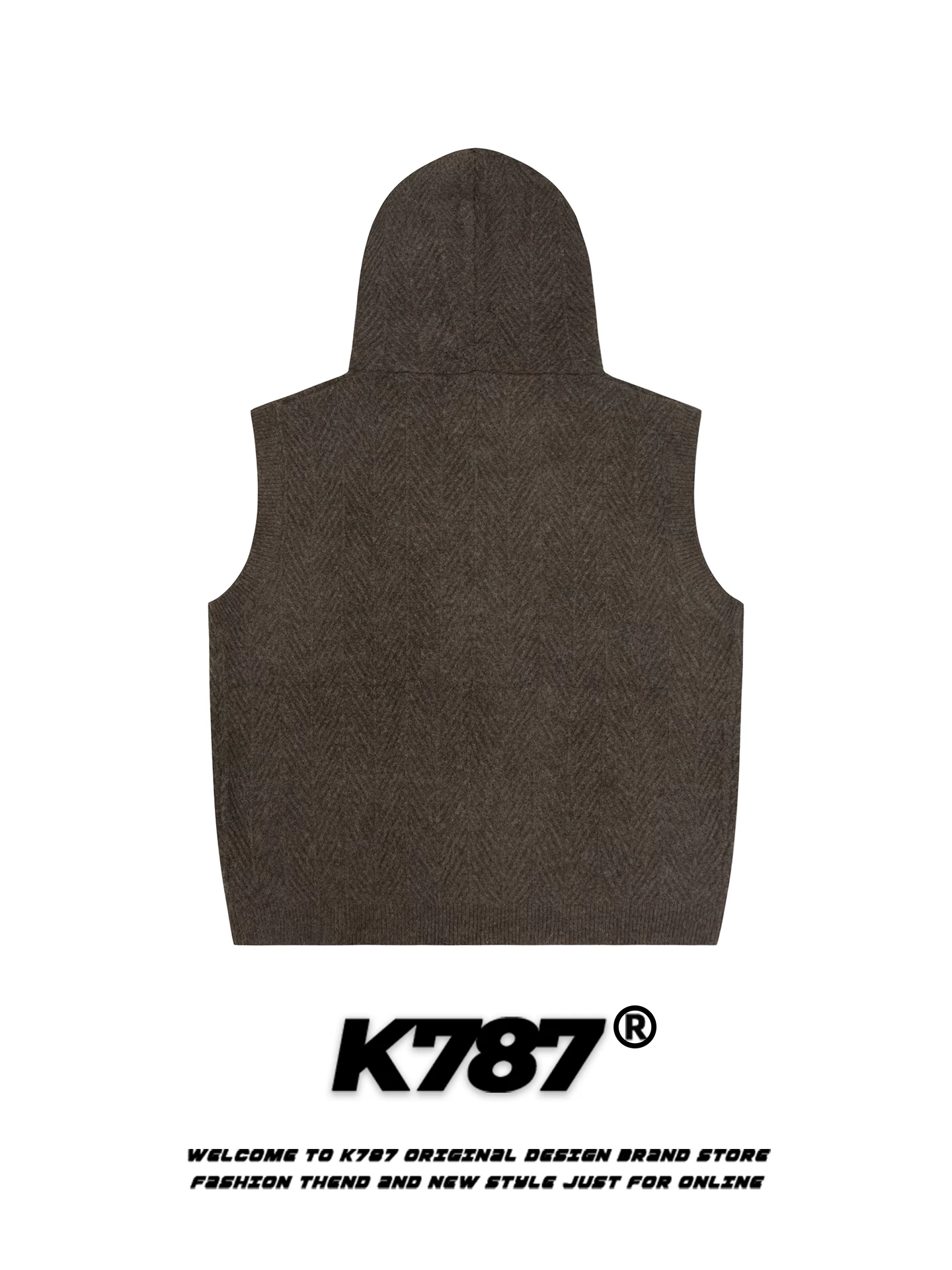 Áo len cardigan có mũ trùm đầu màu trơn kiểu Mỹ cổ điển K787 dành cho nam và nữ, áo gile xếp lớp rộng rãi, áo len cặp đôi ấm áp.