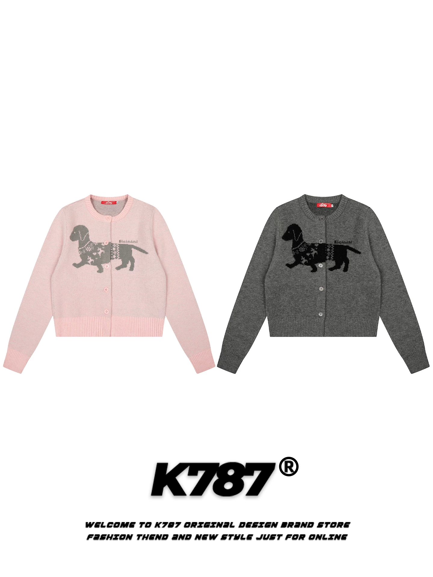 Áo cardigan dệt kim kiểu Mỹ cổ điển K787 dành cho nữ, phong cách nhẹ nhàng, trẻ trung, áo khoác len ngắn ấm áp