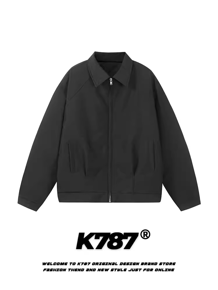 Áo khoác cotton cổ điển kiểu Mỹ K787, màu trơn, dáng ôm, unisex, xu hướng quốc dân, đa năng, mùa đông 2024