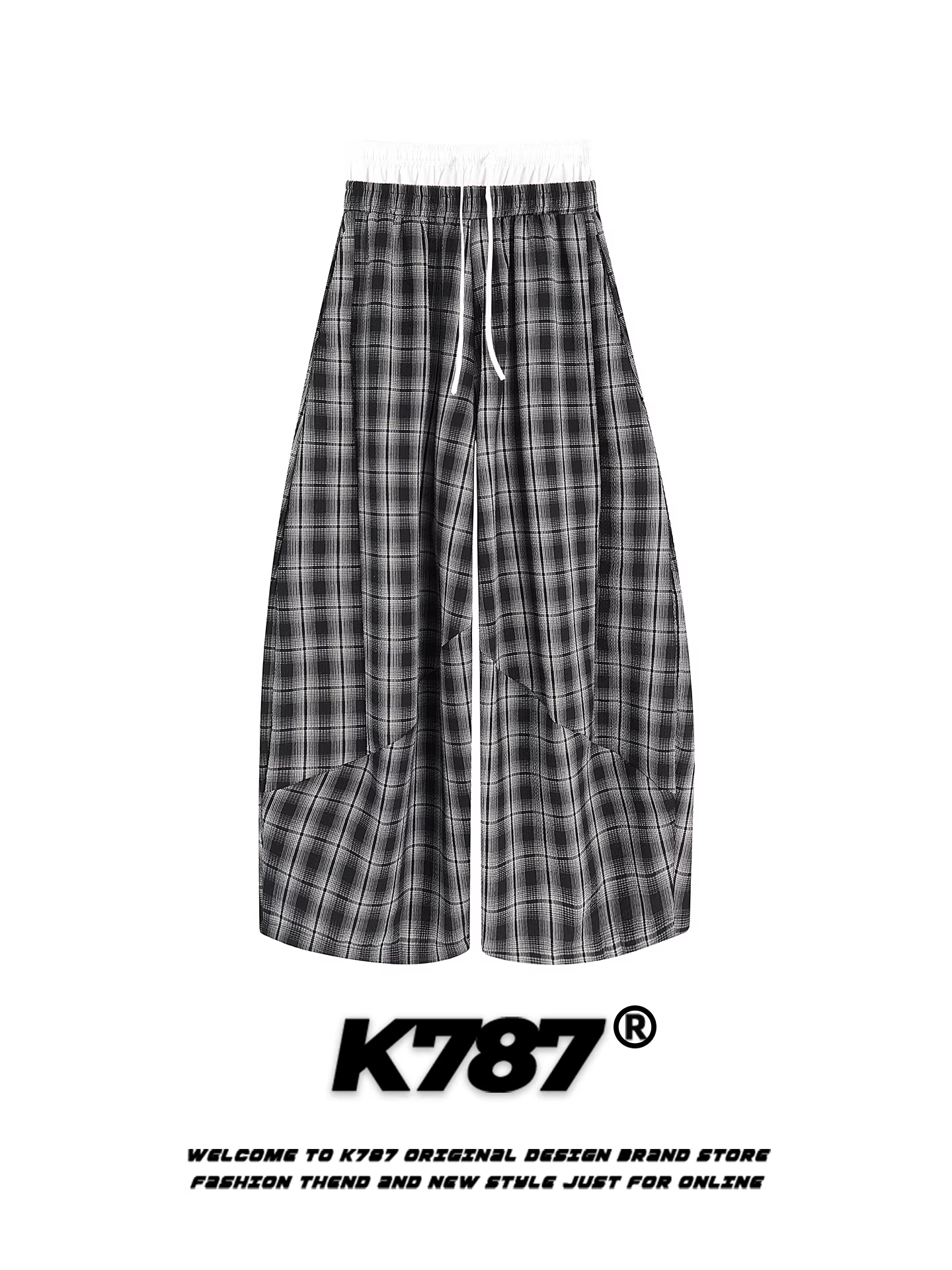 Quần ống rộng xếp ly kiểu Mỹ cổ điển K787 dành cho nam và nữ, quần ống rộng lưng cao, phong cách giản dị, thoải mái, hợp thời trang, thương hiệu nổi tiếng.