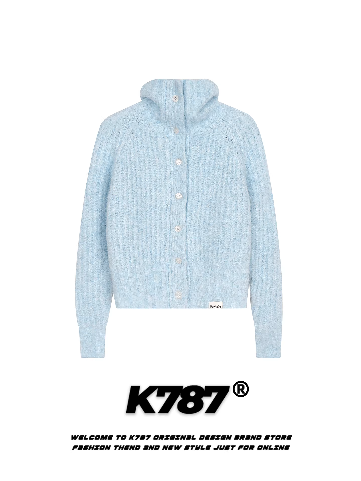 Áo len cardigan đơn sắc phong cách ngọt ngào kiểu Mỹ K787 dành cho nữ, mùa thu đông, phong cách lười biếng, giản dị, thích hợp đi làm.