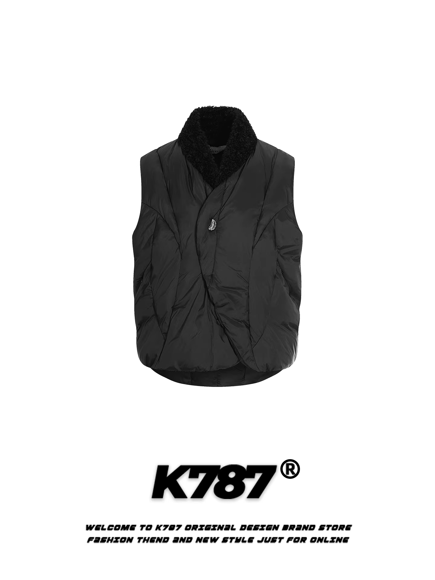 Áo vest không tay kiểu Mỹ cổ điển K787 dành cho nam và nữ, áo vest mùa đông rộng rãi và ấm áp, áo khoác cotton dành cho cặp đôi.