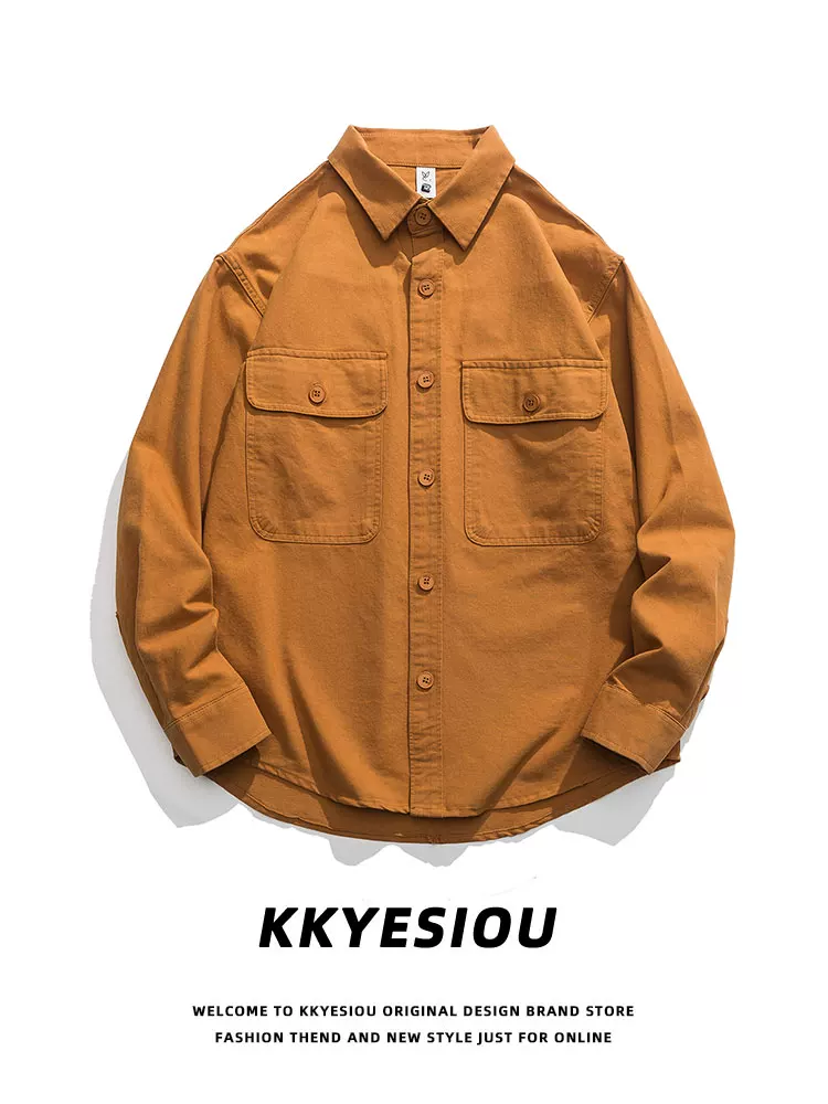 Áo sơ mi dài tay phong cách retro Mỹ của thương hiệu KKyesiou Melard, kiểu dáng unisex, cổ điển, dành cho cặp đôi, mùa xuân.